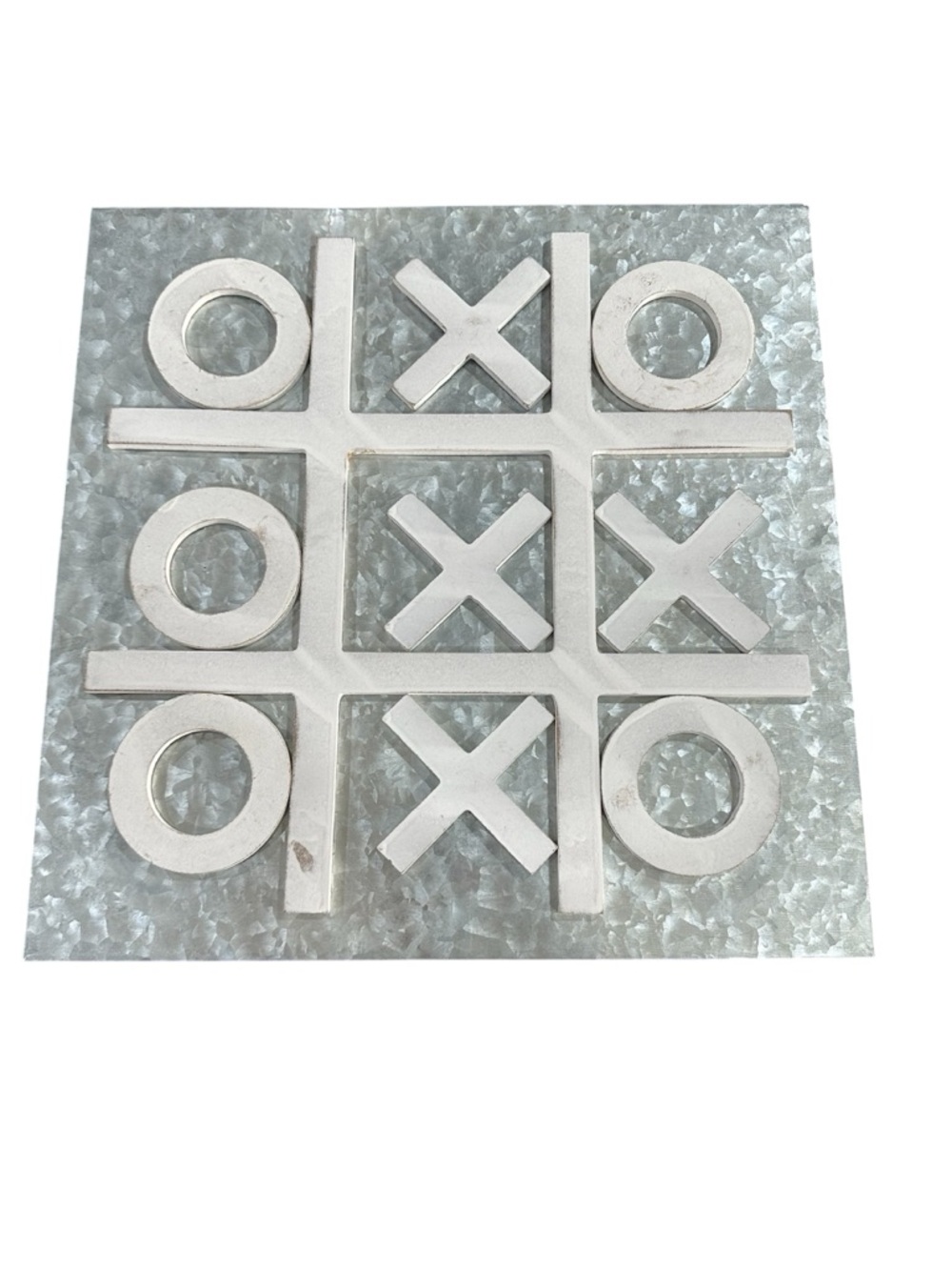 New Shabby Chic Galvanized Tic Tac Toe Hanging Decor